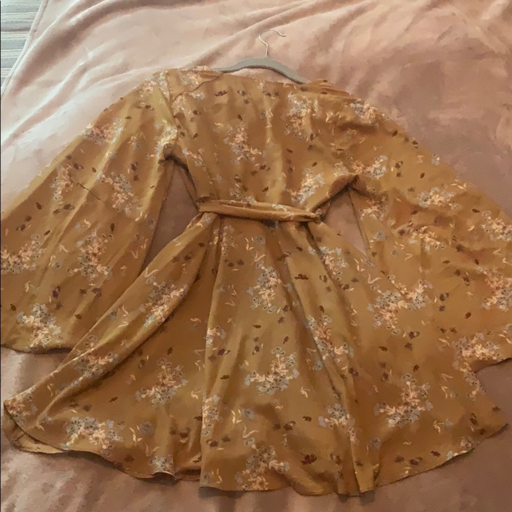 Free people Lilou bell sleeve mustard dress - Picture 7 of 9